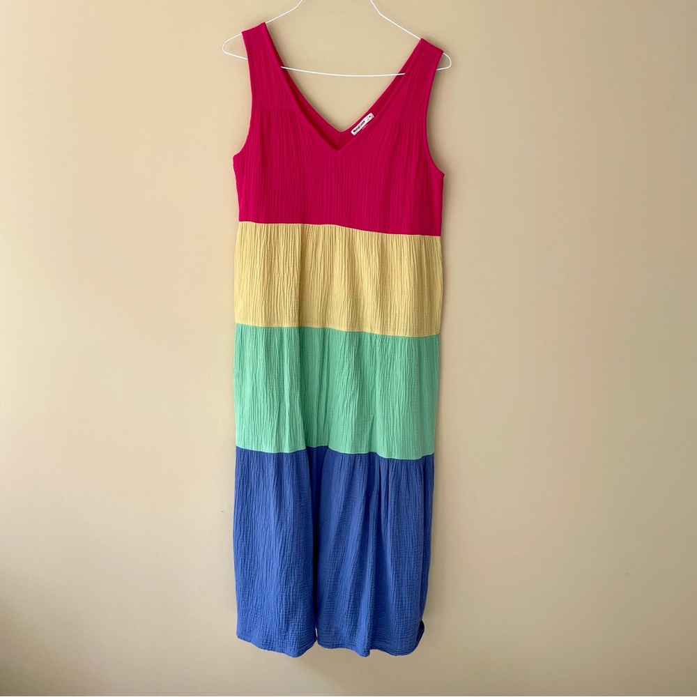 Marine Layer Colorblock Maxi Dress - Red, Yellow, Green, Blue - Picture 2 of 7